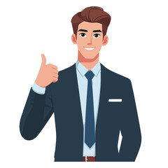 vector businessman giving thumbs up
