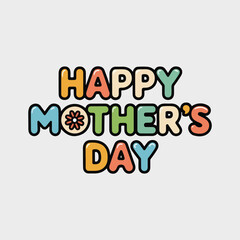 Happy Mother's Day Colorful Vector Design