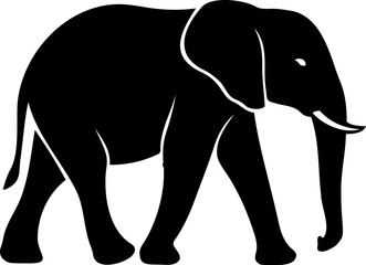 Elephant walking silhouette vector image isolated graphic design