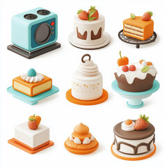 3D cake icons