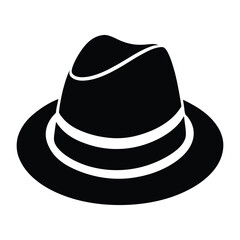 Black Hat Vector Illustration Isolated on White Background