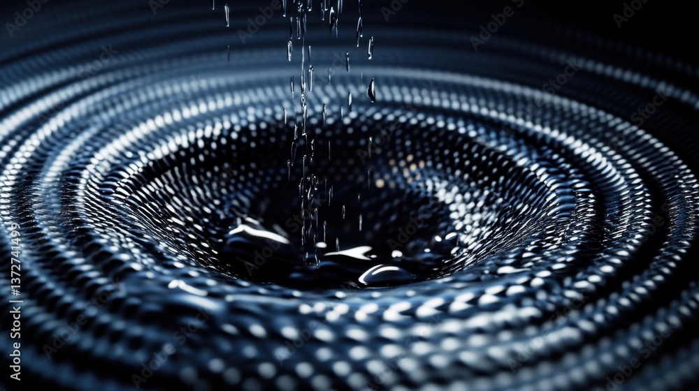 Poster captivating water ripple effect with dramatic lighting creating a mesmerizing and hypnotic visual ex