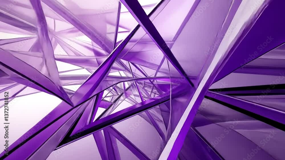 Poster stunning abstract design featuring geometric shapes and lines in various shades of purple, creating 