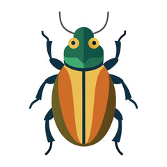 beetle in natural color on the white background.