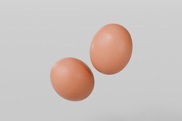 3d chicken egg icon. healthy Food concept. Nature animal food concept. breakfast morning concept. raw protein animal food. Minimal chicken egg protein food isolated on white background. 3d render.