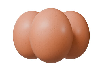 3d chicken egg icon. healthy Food concept. Nature animal food concept. breakfast morning concept. raw protein animal food. Minimal chicken egg protein food isolated on white background. 3d render.