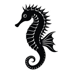 create a seahorse silhouette vector style.