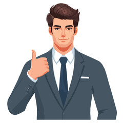 vector businessman giving thumbs up