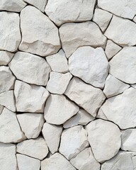Obraz premium Textured Stone Wall Pattern in Beige and White Tones, Rustic Background for Design