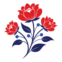 Floral Vector Illustration with Flowers and Leaves for a Beautiful Spring Design