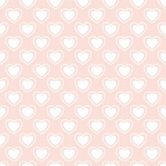 Heart vector arranged in a line seamless pattern, endless texture. Love or Wedding pattern. Valentine's Day holiday print texture, beautiful romantic wedding design backdrop.
