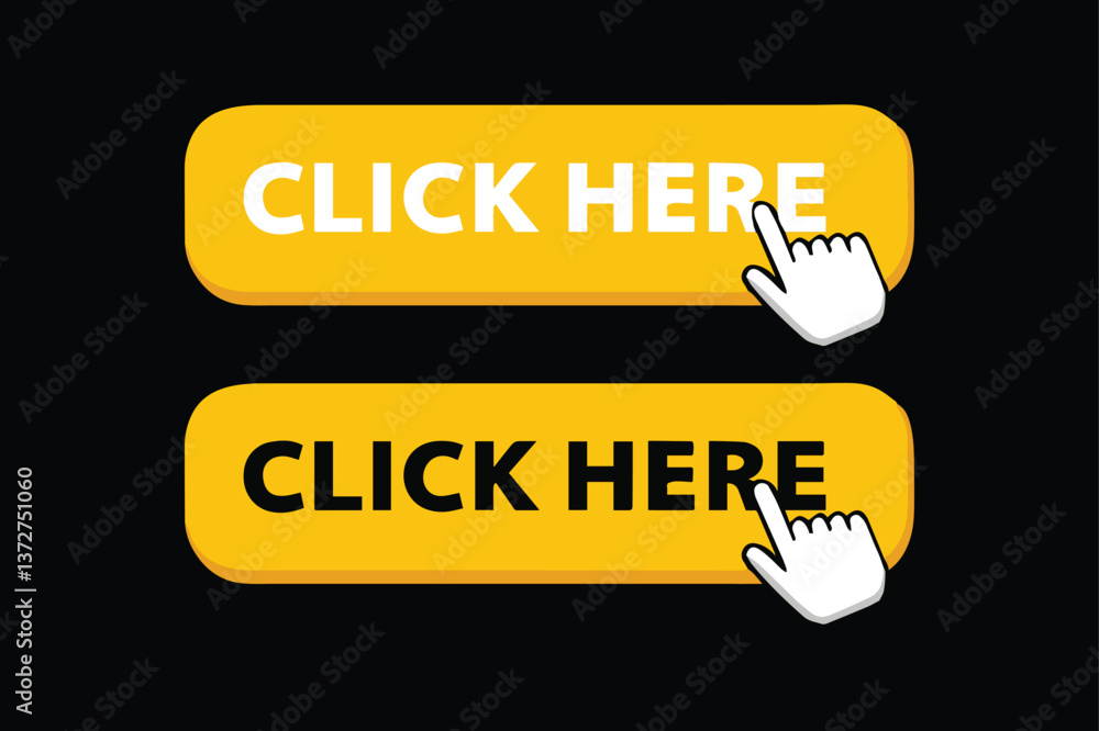 Fototapete vector illustration of a call to action (cta) buttons click here button web banner templates for mod