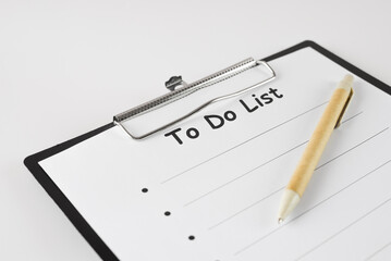 to do list on clipboard background isolated on white
