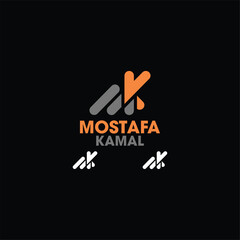 Fototapeta premium Geometric MK logo design and MK letter logo