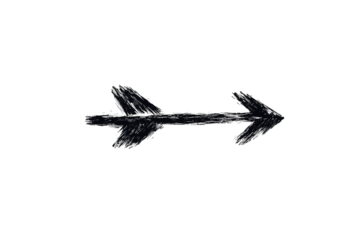 Grobe schwarze Pfeile mit Pinselstrich-Textur PNG mit transparentem Hintergrund

