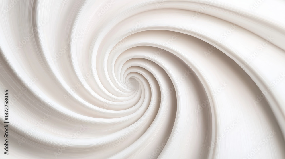 Poster abstract spiral pattern in soft white tones, perfect for backgrounds and design elements.
