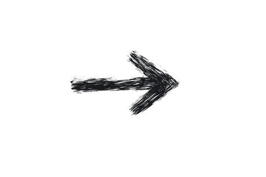 Grobe schwarze Pfeile mit Pinselstrich-Textur PNG mit transparentem Hintergrund

