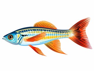 Zebrafish, clipart, illustration isolate on white background