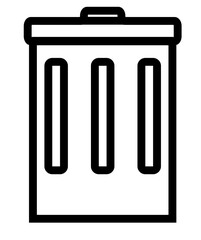 Black and White trash can icon