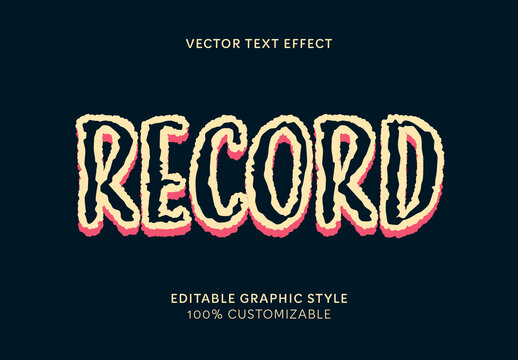 Blue And Beige Rough Edges Text Effect