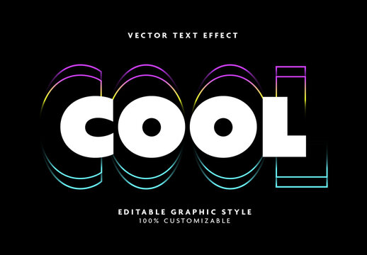 Colorful Bold Outline Neon Glow Text Effect