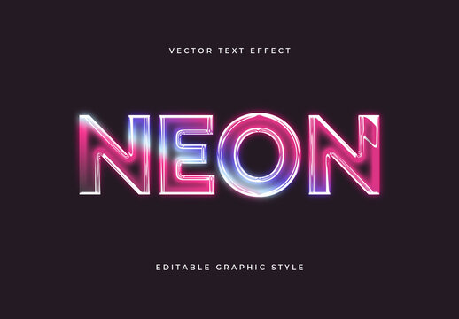 Pink And Blue Neon Glowing Font Bold Shiny Vibrant Text Effect