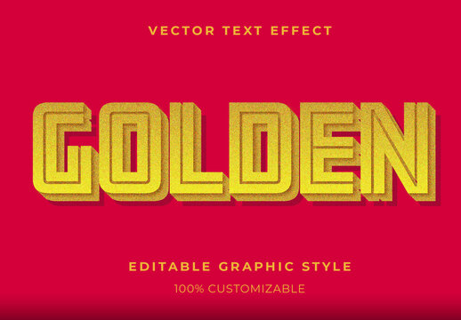 Golden Bold Block Font Heavy Glitter 3D Text Effect