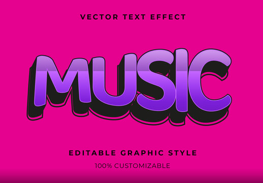 Purple And Black Chunky 3D Cartoon Style Text Effect