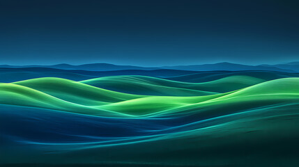 Fototapeta premium Abstract Futuristic Green Hillscape