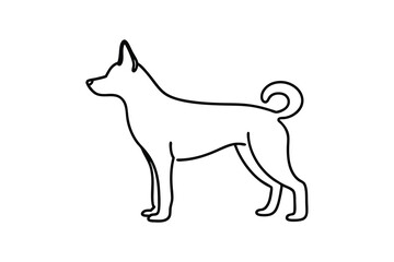Line Art Dog Profile Elegant Canine Outline Illustration
