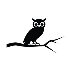 Owl silhouette perched on a branch
