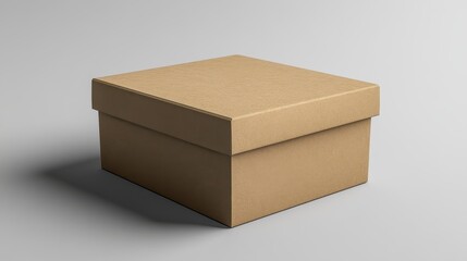 Simple and elegant cardboard box mockup designed for e-commerce packaging with clean branding for marketing purposes