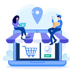 Illustration vector graphic cartoon character of delivery