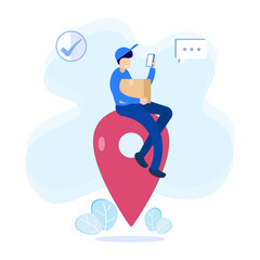 Illustration vector graphic cartoon character of delivery