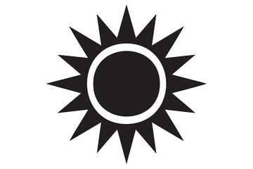 Simple Black and White Sun Icon
