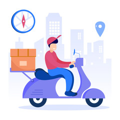 Illustration vector graphic cartoon character of delivery