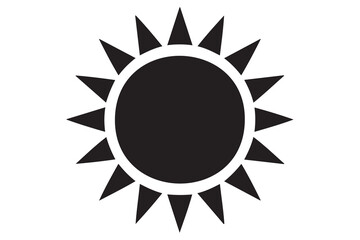 Simple Black and White Sun Icon

