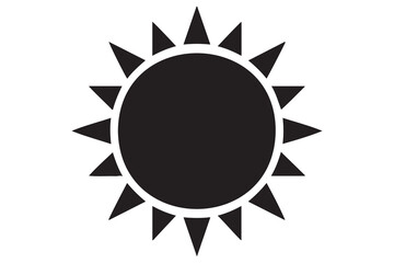 Simple Black and White Sun Icon
