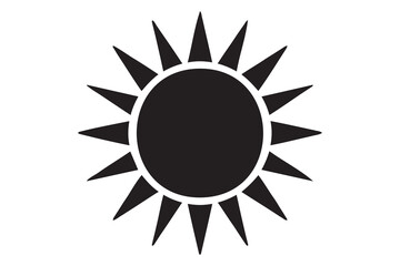 Simple Black and White Sun Icon
