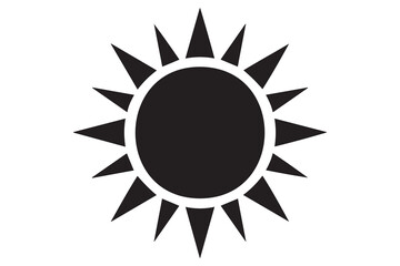 Simple Black and White Sun Icon
