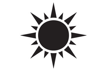 Simple Black and White Sun Icon
