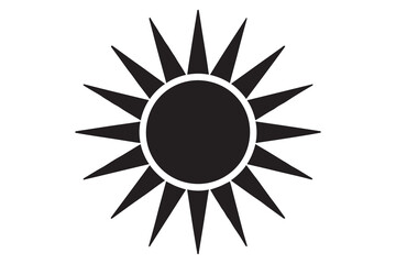 Simple Black and White Sun Icon
