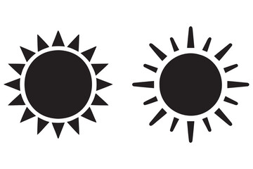 Simple Black and White Sun Icon
