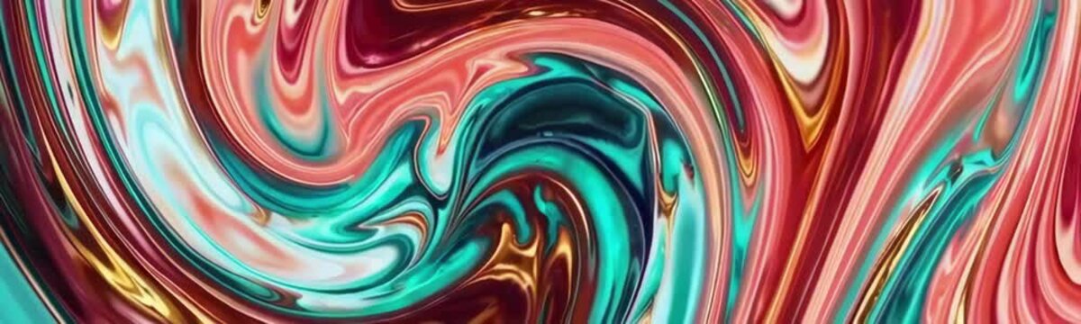 Luxurious abstract fluid marble pattern, turquoise copper gold waves texture creative background
