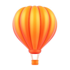 Fototapeta premium A vibrant orange hot air balloon illustration with smooth, glossy texture, showcasing classic design. balloon is depicted in simple, minimalistic style, emphasizing its bright color and shape