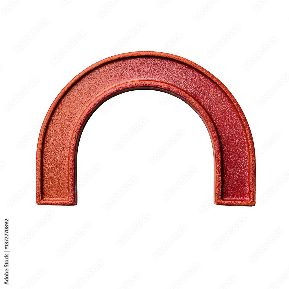 Aufkleber a vibrant red and orange textured arch shape stands out against transparency background, showcasing 