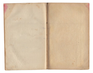Vintage empty background of old book paper texture isolated