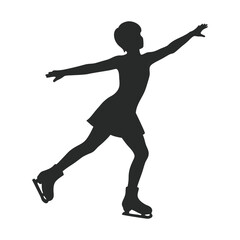 flat Ice skating silhouette vector illustration