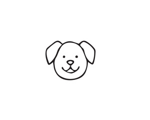 Fototapeta premium Dog headline icon. Vector isolated dog head symbol on white background.