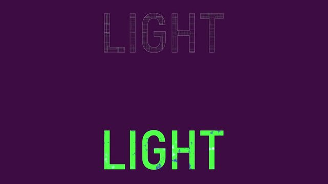Animated Light Background, Text Animation 'Light' Sign.